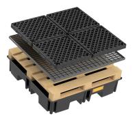 (obrázek pro) Záchytná vana PE 220/4 pro paletu 120x120 cm, 123x123x26 cm, bez roštu