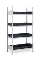 (obrázek pro) Základní regál se 4-mi PE vanovými policemi 10/5, 100x50x200 cm