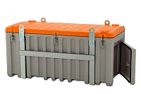 CEMbox 750 l, pro jeřáb, s bočními dvířky, šedo-oranžový