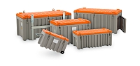 CEMbox vozík 150 l, šedo-oranžový