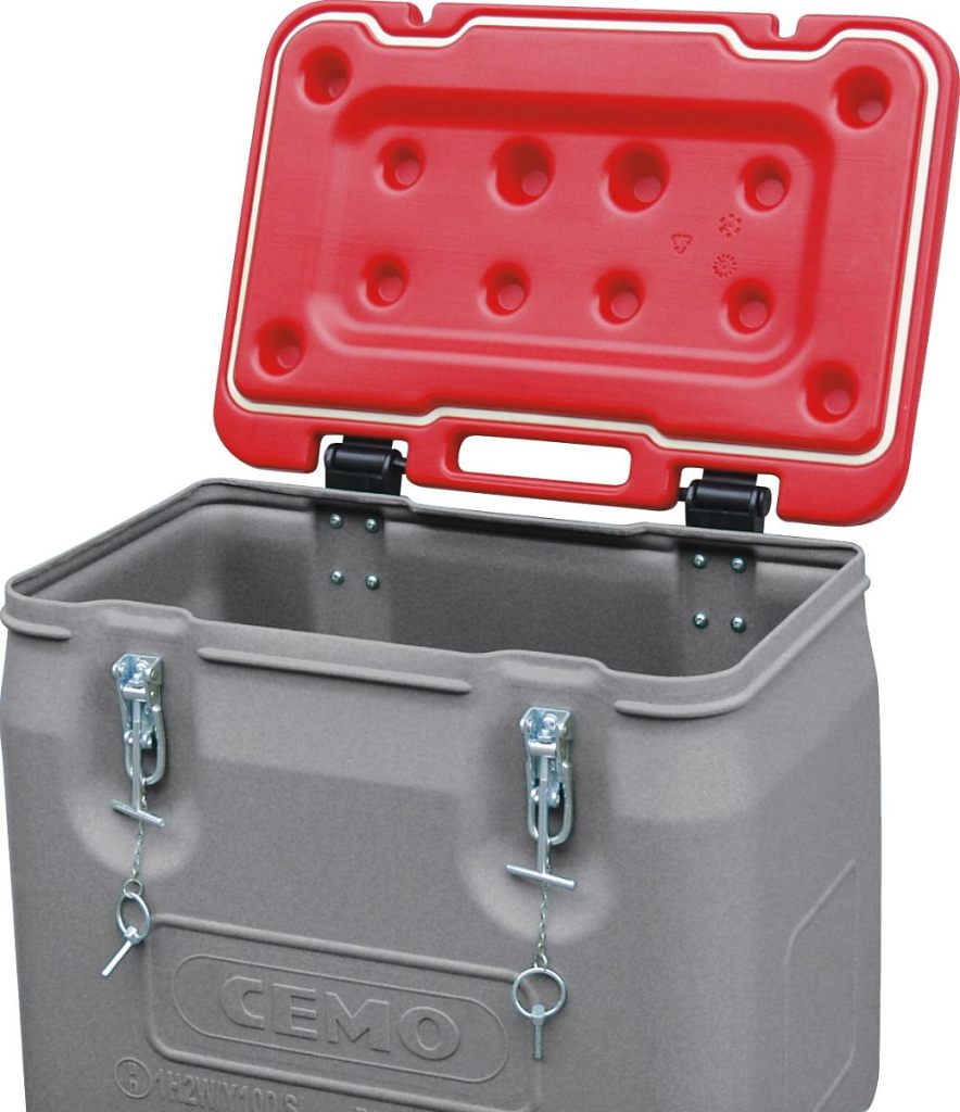 (obrázek pro) MOBIL-BOX pro skladování a přepravu nebezpečných materiálů 250 l, červený