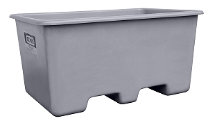 (obrázek pro) Laminátový kontejner s kapsami pro VZV, 200 l, vysoký, šedý